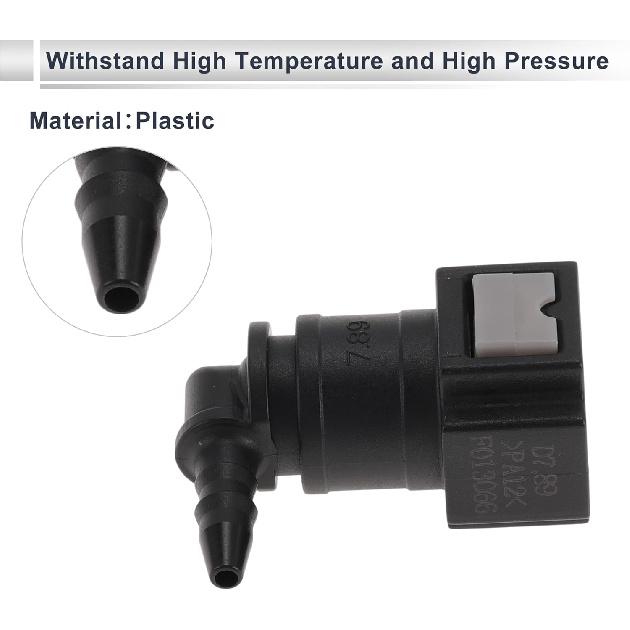 1/8" Fuel Line Quick Connector ID Hose for 5/16" SAE Male Connector Female to Barb 90 Degree Quick Adapter Seal Fittings Plastic Black Grey 2 Pcs