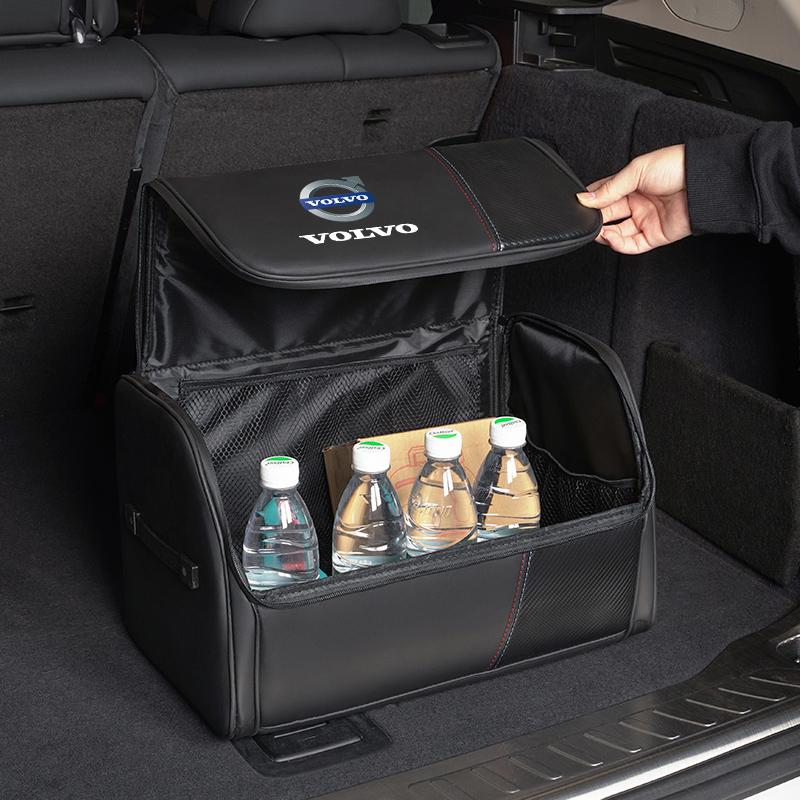 Borsa Portaoggetti in Pelle ad Alta Capacità per Auto Scatola Organizzatrice per Bagagliaio Auto Per Volvo Xc60 Xc90 V40 V60 S60 V50 V90 S80 C40 XC40 V70 XC70 C30