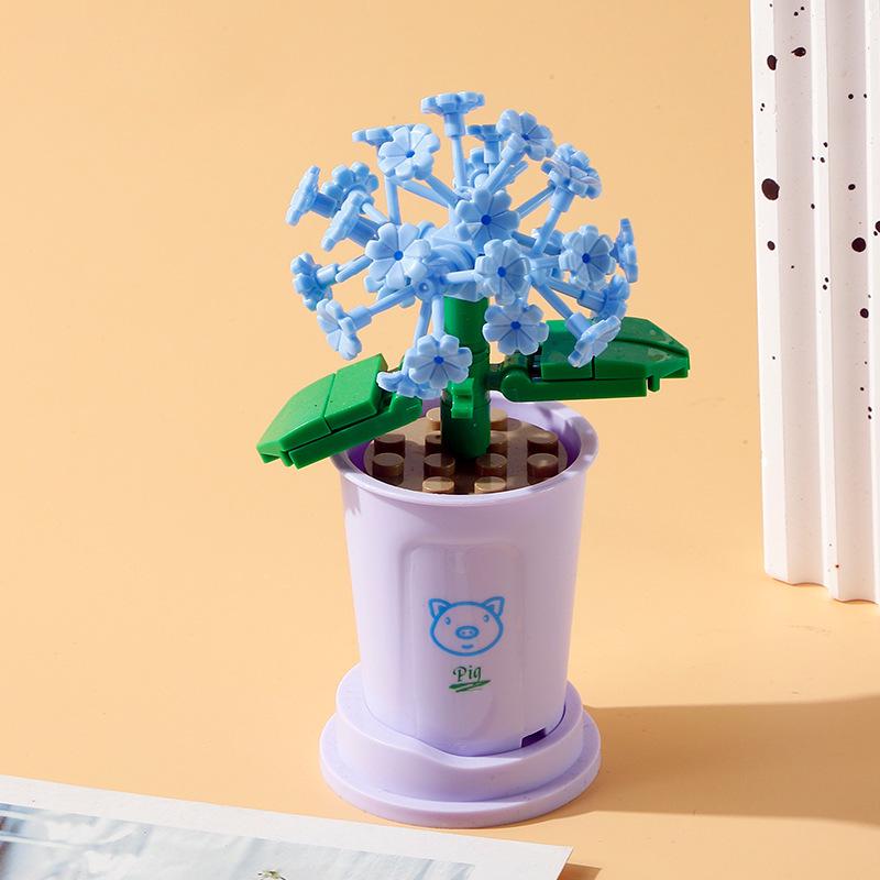 Klocki do budowania róży bonsai kompatybilne z LEGO dla dzieci - Ozdoba dekoracyjna i prezent