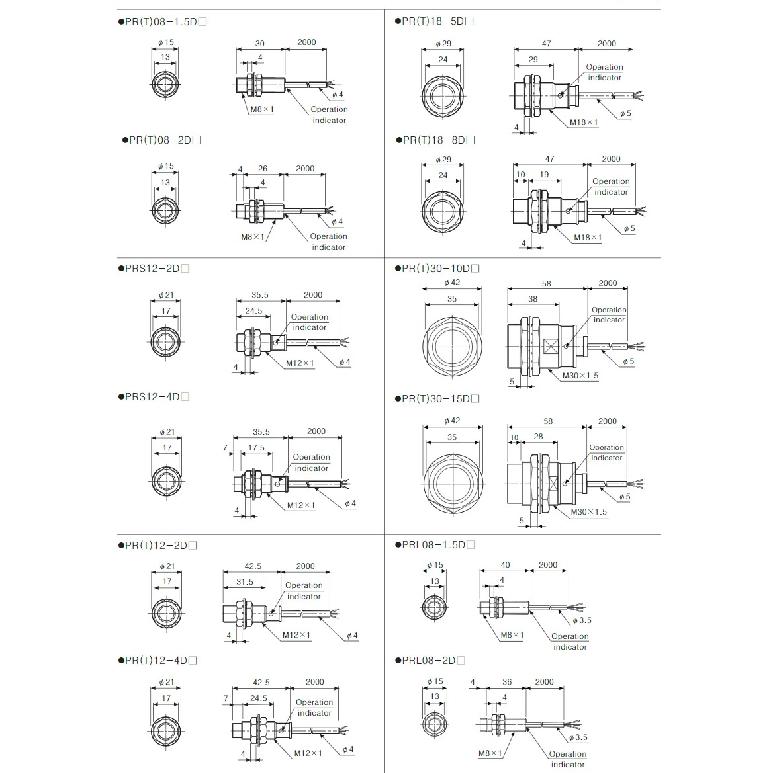 5PCS/Lot PR08-2DN PR08-1.5DN PR08-2DP PR08-1.5DP PR12-2DN PR18-5DN M8 M12 M18 Inductive Proximity Sensor Switch 12-24VDC