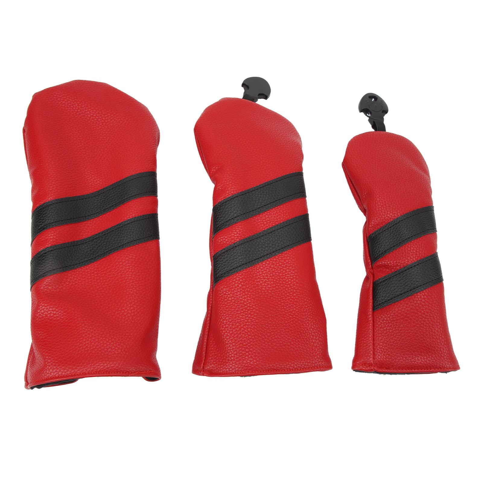 

Club Headcover PU Club Covers Wood Fairway Hybrid Rotatable Label 3 Size Club Protector for Sports Outdoor Red красный