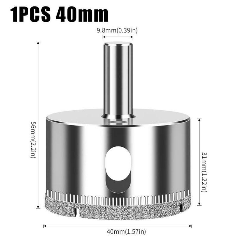 Diamantstanze, integrierter Stahl-Glasbohrer, Fliesen-, Wand-, Marmorstanze, galvanisierter Bohrer, Glaslochöffner