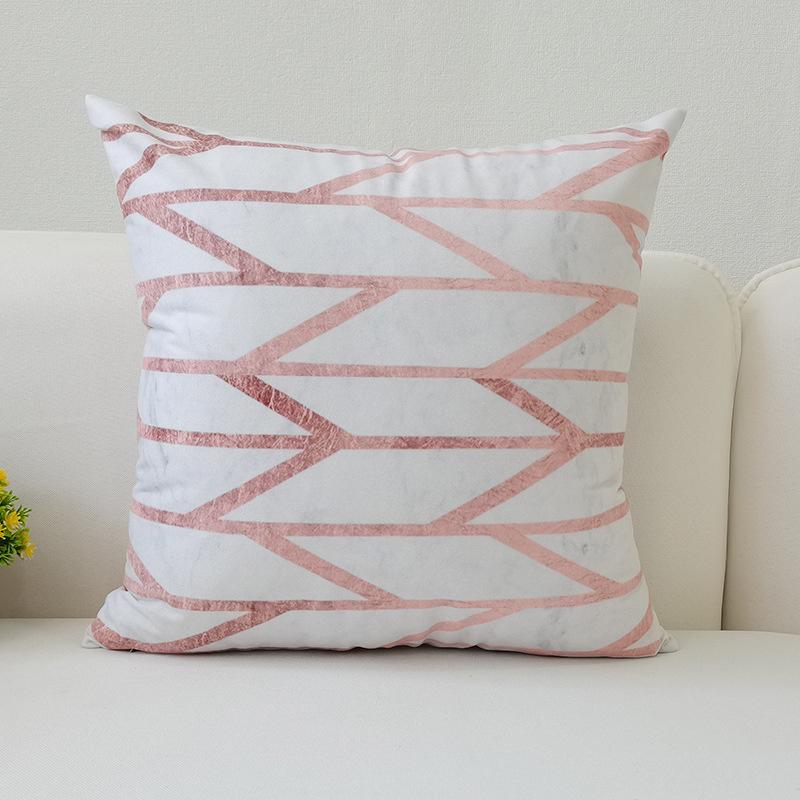 45x45cm Warm Pink Geometric Cushion Cover Pineapple Letter Simple Pillow Cover Ins Printing Poster Sofa Office Home Decoration