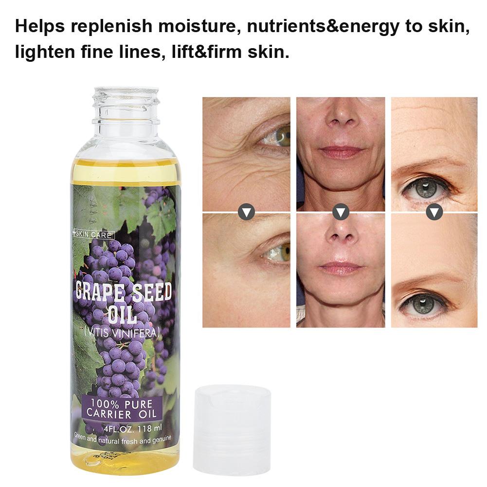 118ml Pure Natural Grape Seed Carrier Oil Moisturizing Body Hair Care Oil