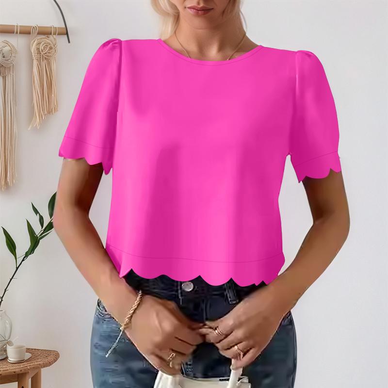 

ZANZEA Women Casual Round Neck Solid Color Summer Blouse S