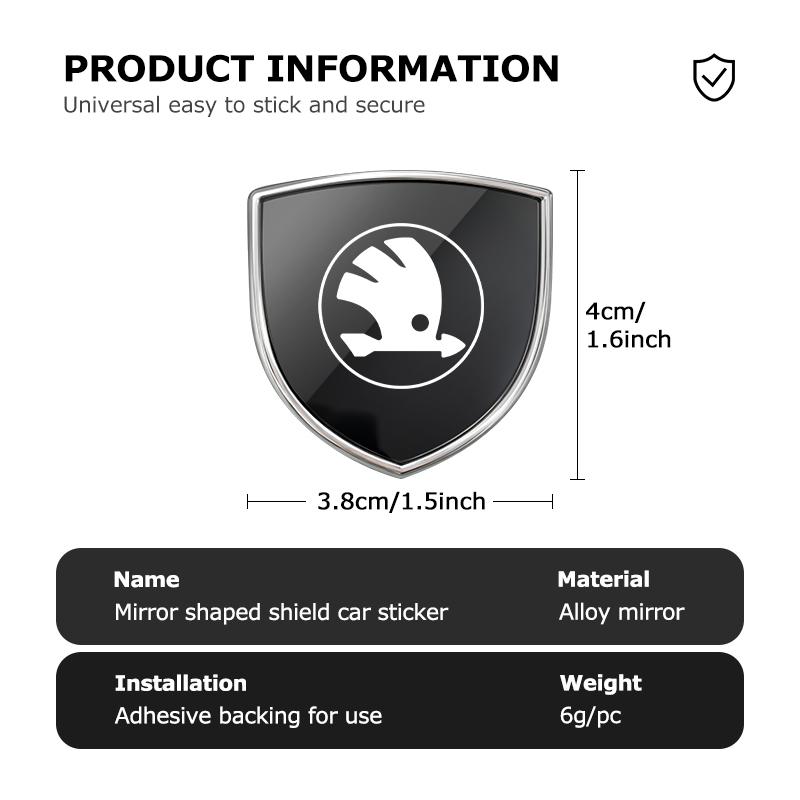 3D Metal Car Styling Shield Stickers Trunk Exterior Accessories For Skoda Rapid Octavia Derivative Enyaq-iV VisionS Yeti Scala ZA1