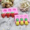 3 Erdbeere Ananas Schokoladenform DIY Kuchen Dekorationsform Aromatherapie Kerzendekoration Silikonform Küchenhelfer