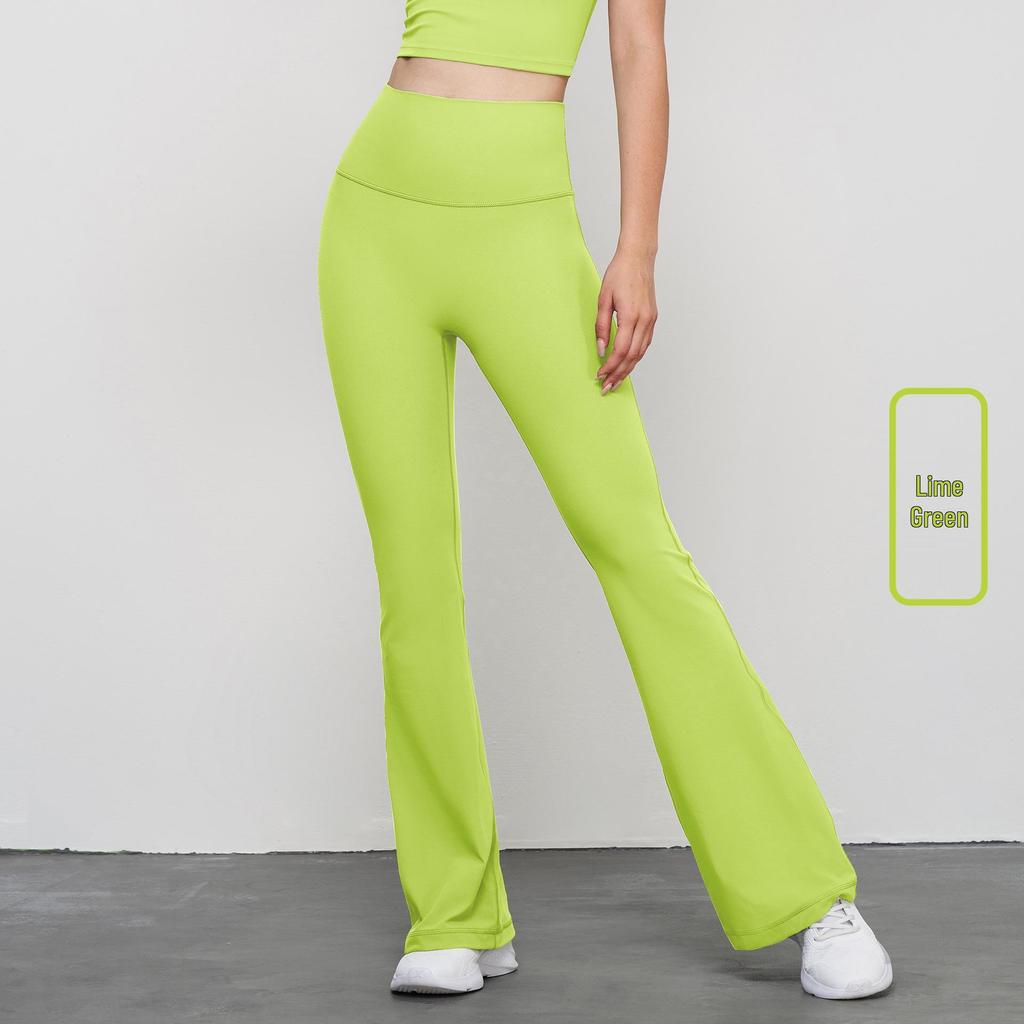 Calças de Yoga Flare de Cintura Alta para Primavera/Verão - Outdoor Perna Larga Ajuste Slim