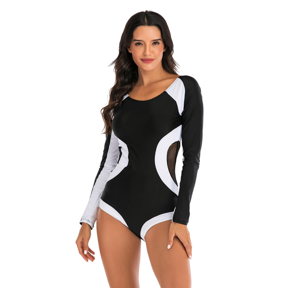 one-piece long-sleeved surfing suit sunscreen women's bathing suit diving suit sexy swimsuit