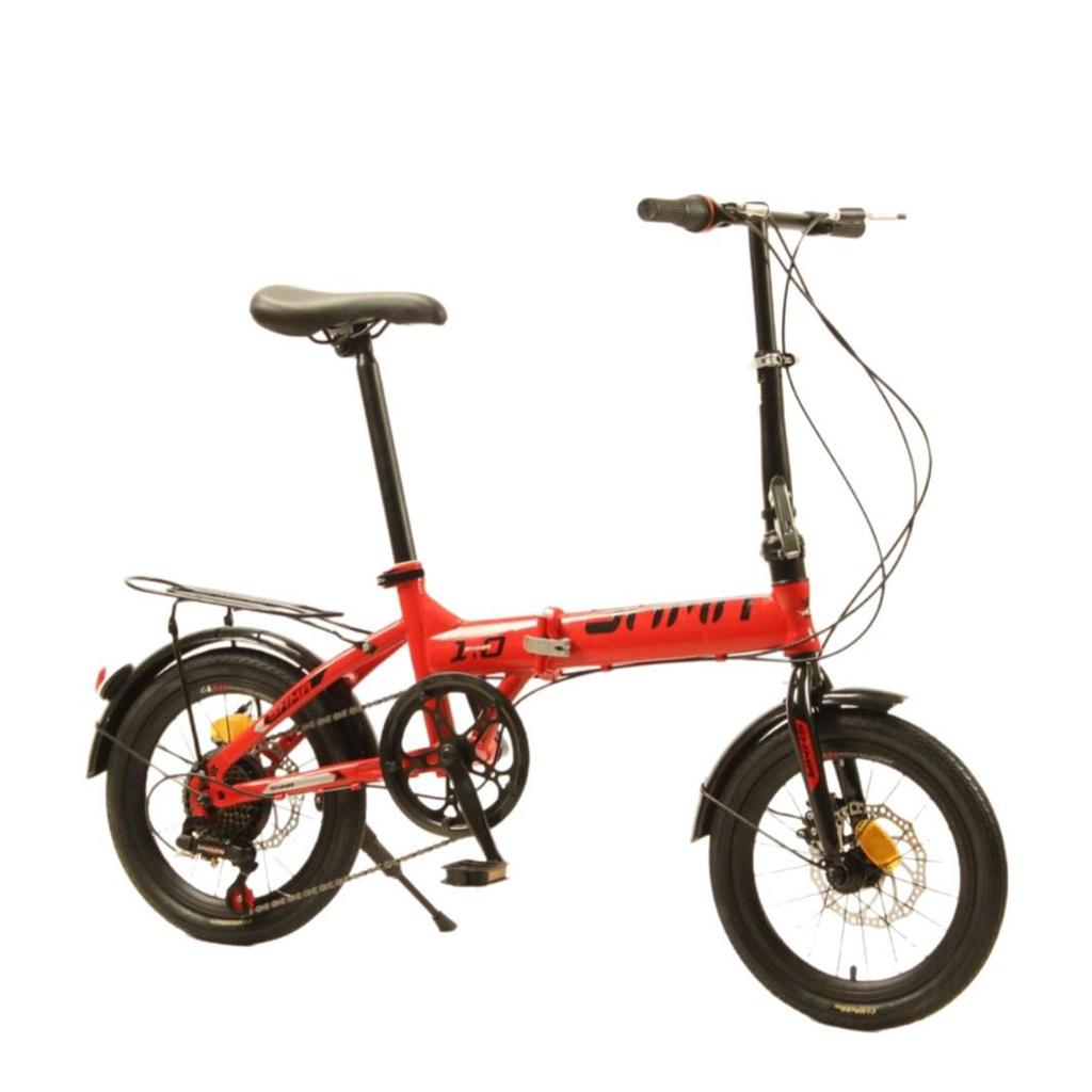 Sanhe Ma 16" Folding Lightweight Bicycle with Disc Brakes - Adjustable Speed for Adults and Students