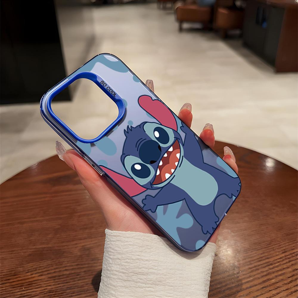 Stitch Cartoon Mobile Phone Case Apple 17promax Cute Anti-drop Colored Silver iPhone16 Mobile Phone Case Couple Model
