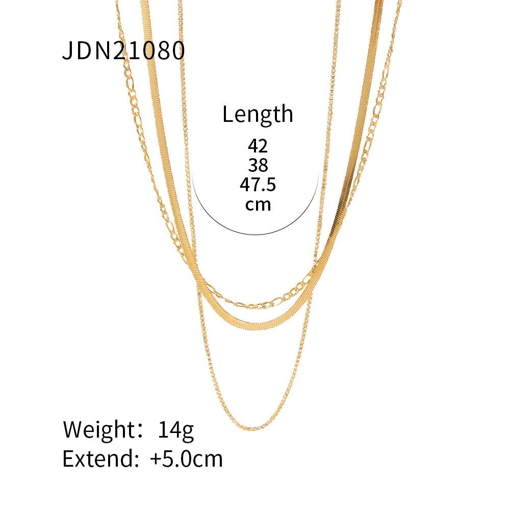 Wanxing 18K gold-plated titanium steel necklace ins wind light luxury cold collarbone chain stainless steel jewelry