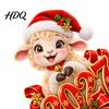 New Year Window Clings of The Sheep Cling 2027 Static Sticker Christmas Cartoon Easy Apply Glass Surface Decals Goat Decal with Santa Hat And Bells
