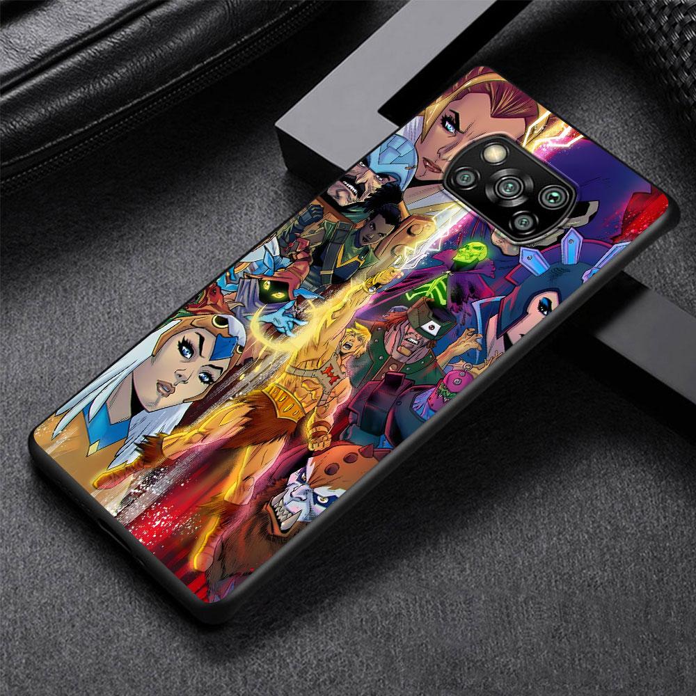 Masters of the Universe Revolution Komiksový obal pro Xiaomi Poco M5s X3 NFC X5 F3 M4 M3 Pro Černý Silikonový Měkký Kryt na Telefon Coque