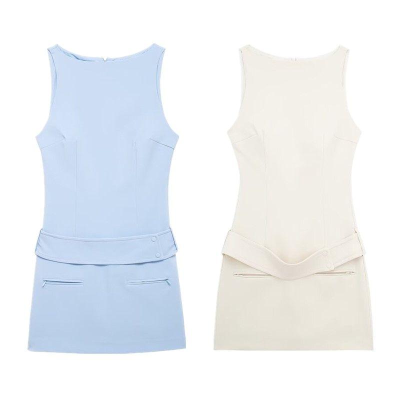 Fashion Style 2024 Spring New Arrival Women's Clothing Versatile Belt Short Dress 2709/777 2709777