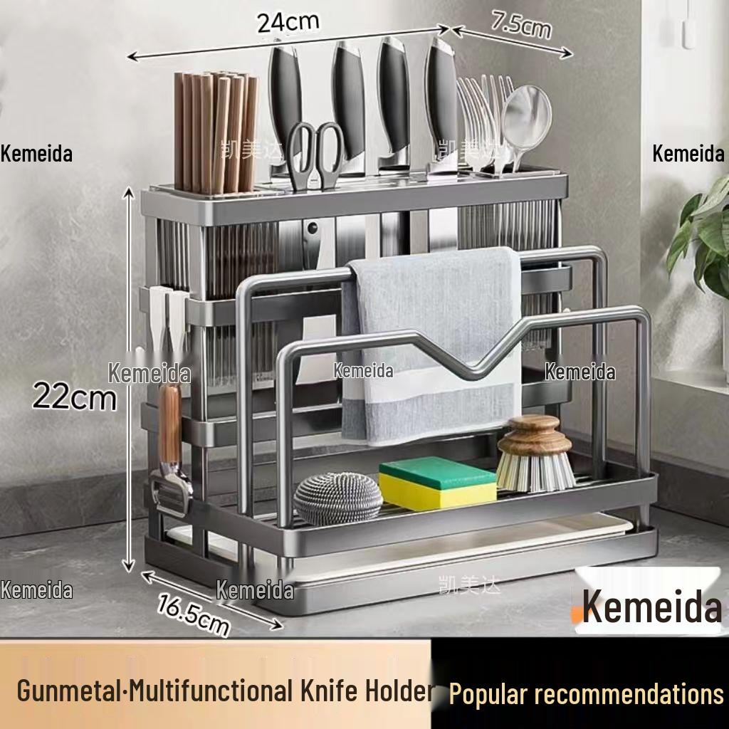 Multifunktionaler Küchenmesser-, Essstäbchen- und Schneidebretthalter