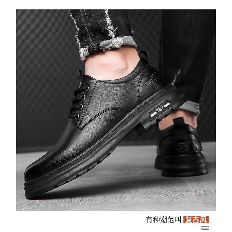 Men S Retro Casual Work Lace Up Leather Shoes For Men