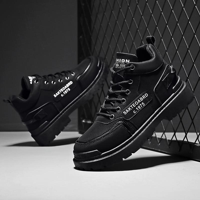 

Men s Low Cut Boots Round Toe Trendy All-match Wear-Resistant Comfortable Platform Lightweight Outdoor Boots Spring Autumn Main