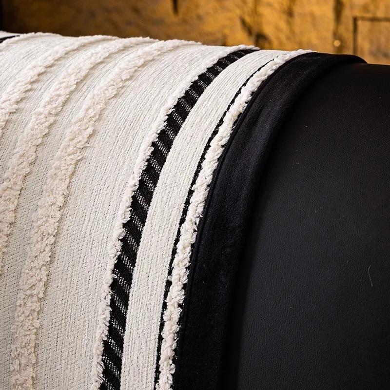 High Quality European Luxury Sofa Cover Four Seasons Universal Jacquard Lines Slipcover Armchair Towel Furniture Protector Cover