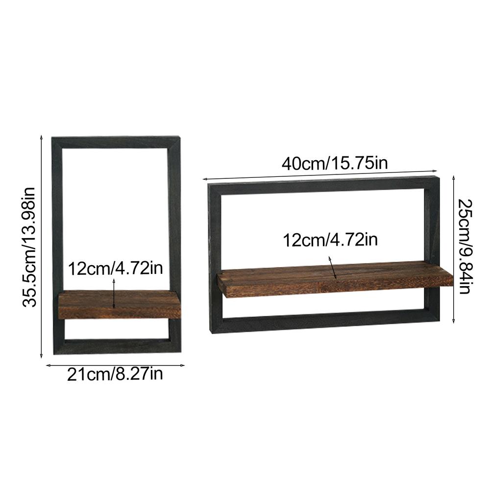 Wall Mounted Shelves 2 Pieces Set Floating Shelves Lightweight Mounting Brackets For Greenery Trophies Vases Decorations Photos