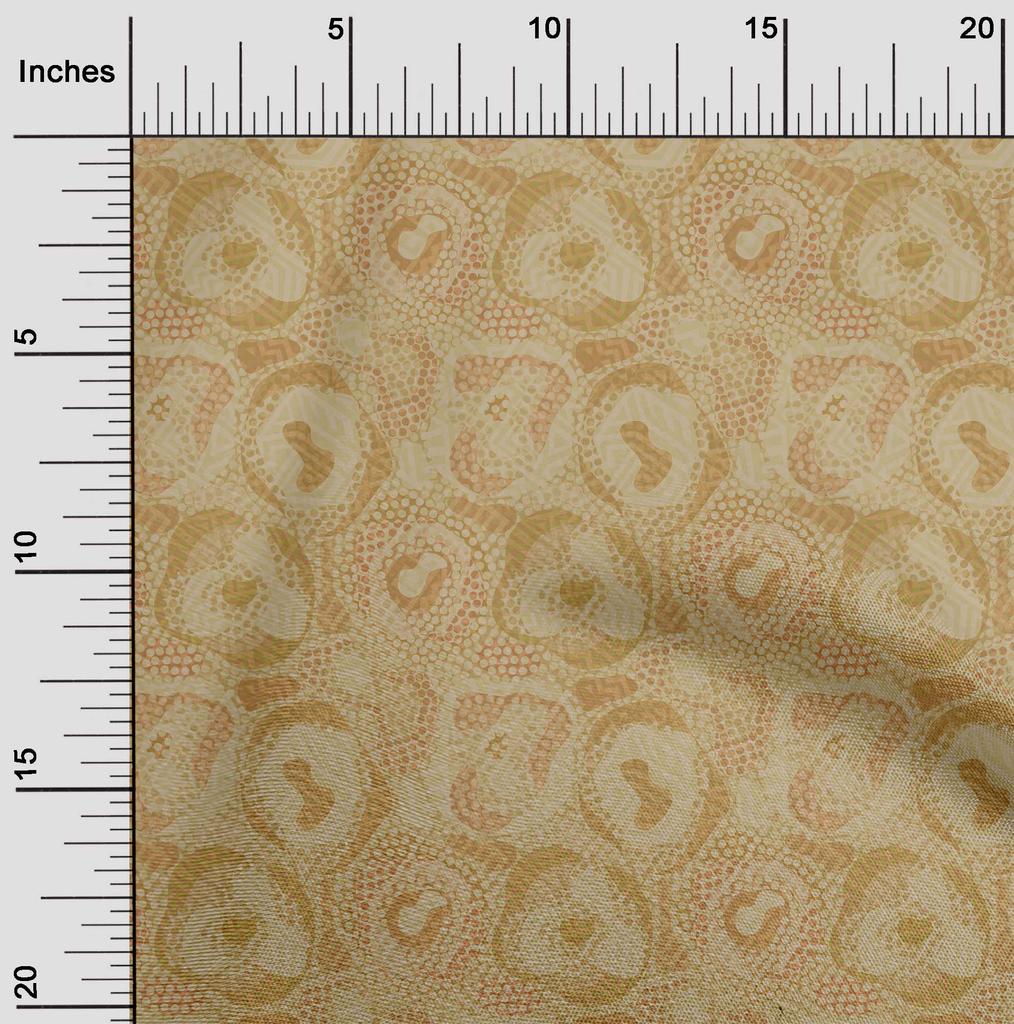 oneOone Cotton Flex Light Brown Fabric Abstracts Diy Clothing Quilting Fabric Print Fabric By Yard 40 Inch