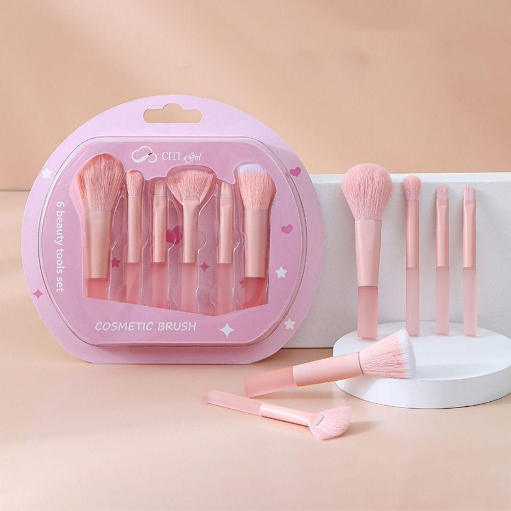 6pcs Soft Eyeshadow Powder Brush Cosmetic Tool Cosmetic Brush Set Fashion Makeup Brushes Set Travel