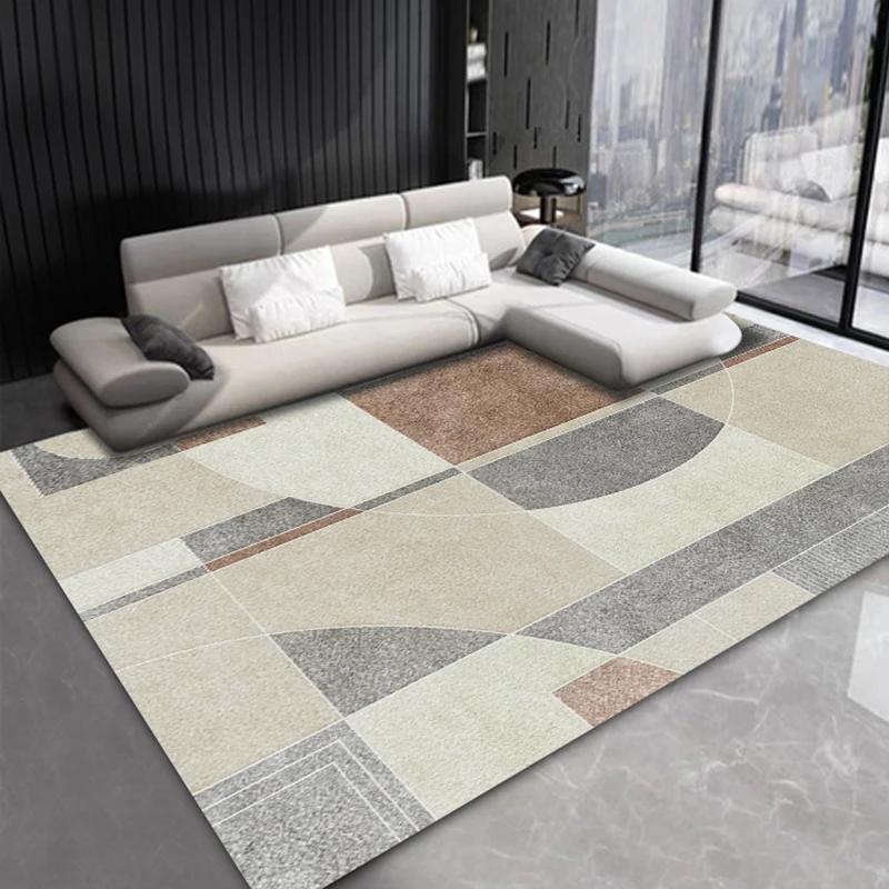 Simple Geometry Crystal Carpet Modern Minimalist Living Room Sofa Wear-Resistant Easy To Take Care of Bedroom Foot Pad Decor