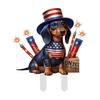 4th of July Decorative Garden Stake Patriotic Sausage Dog Yard Sign Independence Day Lawn Patio Sign for Memorial Day Outdoor Decor