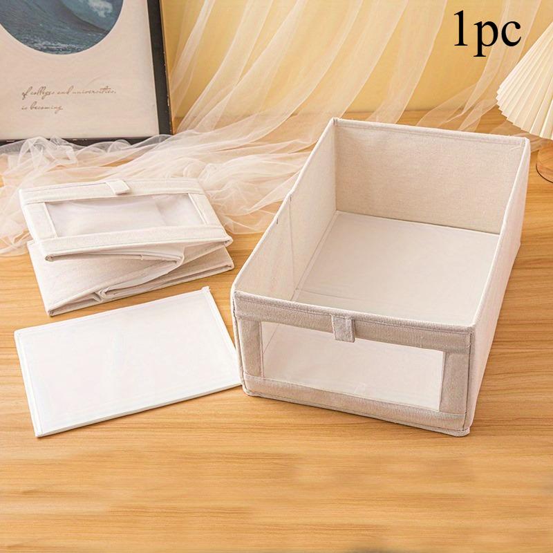 1pc Foldable Home Wardrobe Sorting and Organizing Box Large Visual Window Clothing Storage Box Lightweight Underwear Storage Box