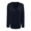 Women's Casual Fashion Sweater Knitting Pullover Loose Hooded Sweater