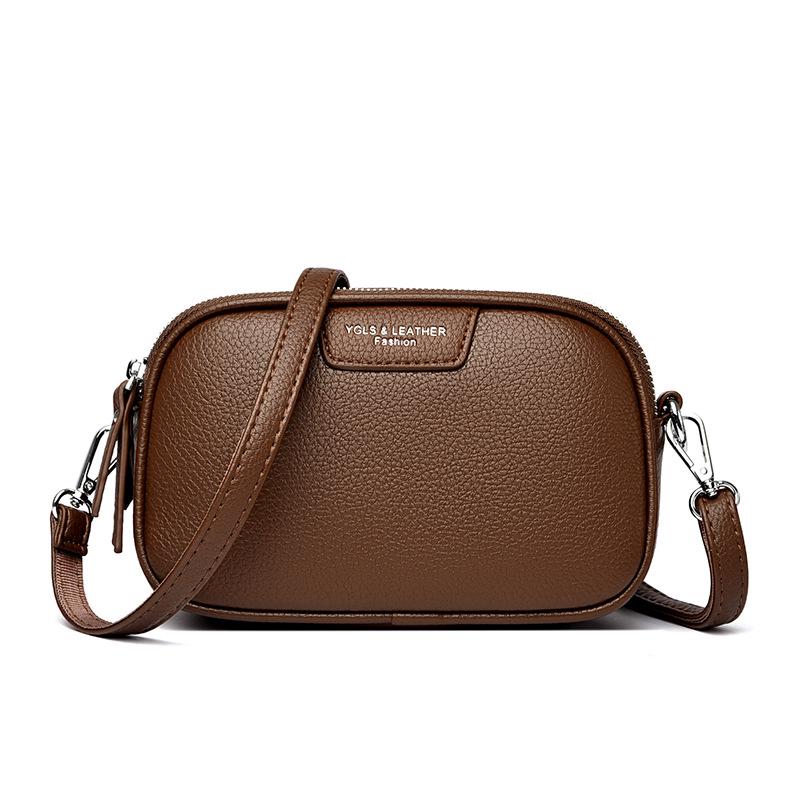 Neue Damen Umhängetasche aus echtem Leder - Klein, modisch, Retro Schultertasche quadratisch