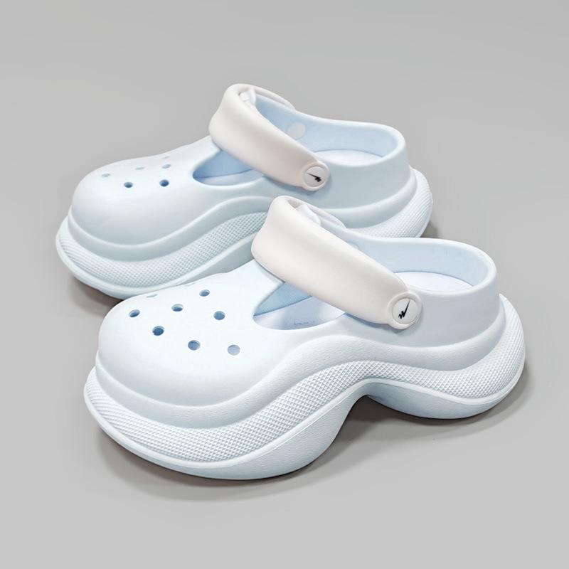 CH1610 cute thick-soled hole shoes for women's outer wear 2025 new beach non-slip bag head cool slippers for women's summer