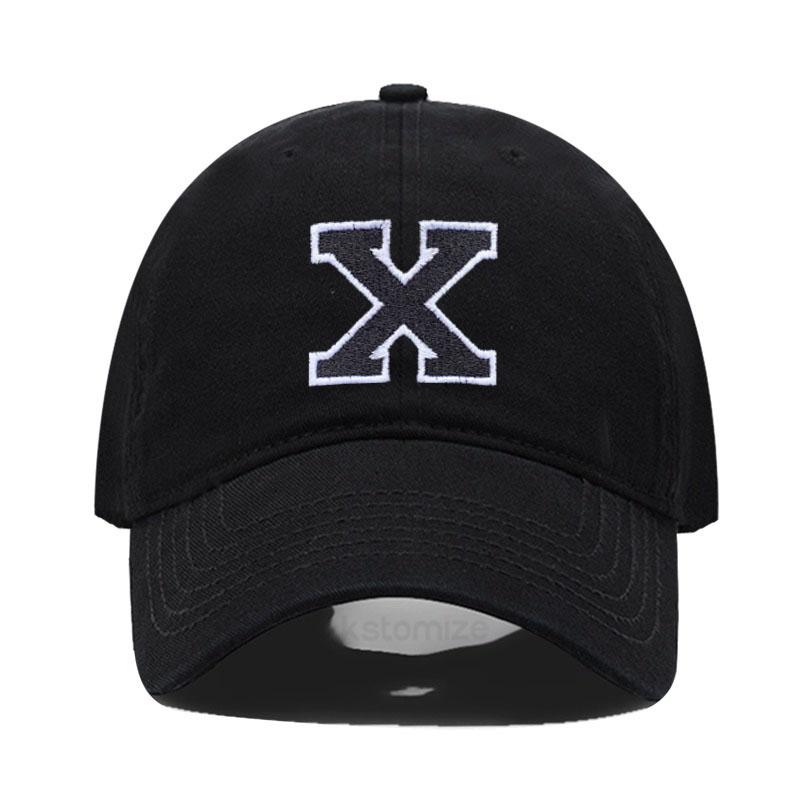 Initial Letter A-Z Black Baseball Cap For Men Womne High Quality Soft Cotton Embroider Fashion Team Sport Visors Snapback Caps