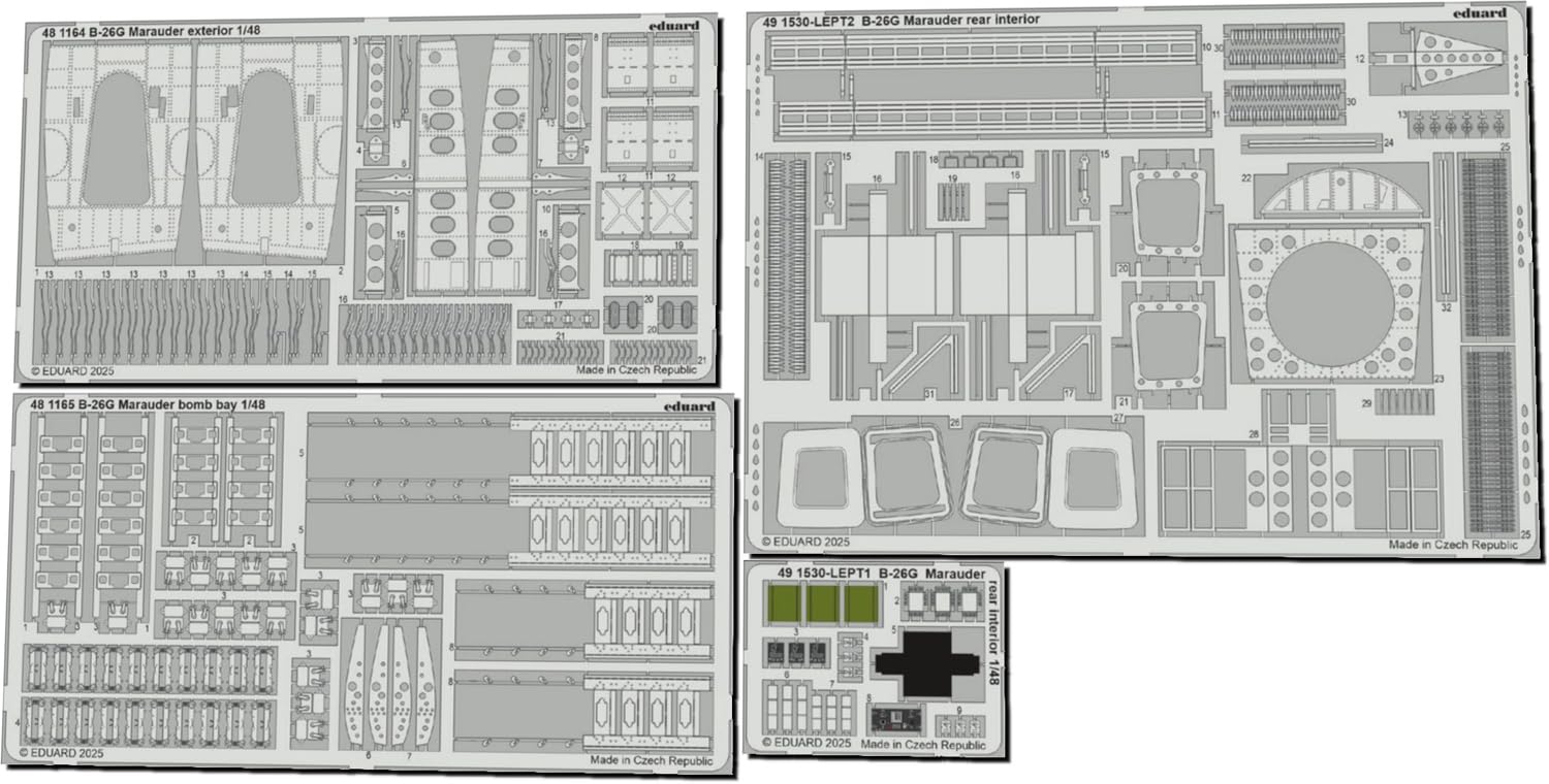 

Eduard Big Ed Marauder Part II Parts Set Plastic Model Kit Parts EDUBIG49457 1/48 B-26G (for ICM) (Airplane)