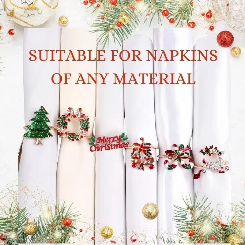 Christmas Metal Napkin Rings for Holiday Gatherings Thanksgiving and Christmas Table Decoration Formal Household Use