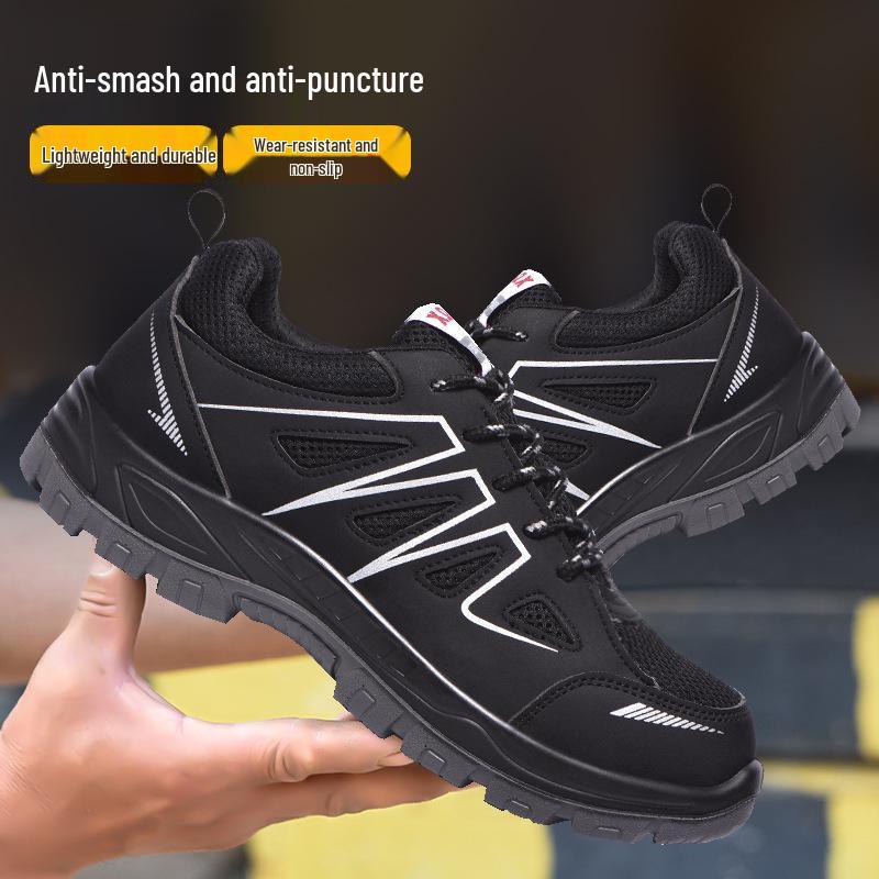 Men's Lightweight Breathable Safety Work Shoes - Anti-smashing, Anti-puncture, Wear-resistant Mountaineering Sports Footwear.