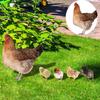 Hen and Chick Decoration Rooster Garden Chicken Lawn Insert Signs Printing Sculpture Ornaments Garden Stakes Double-sided