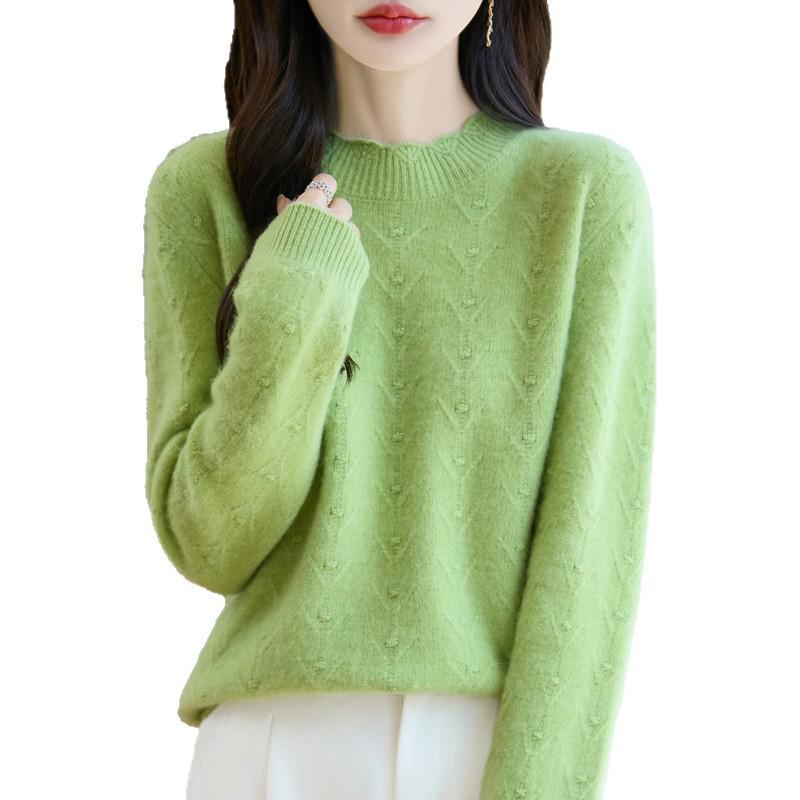 25 New Soft Fluffy Women's High-End Knit Wool Sweater - Autumn/Winter Loose Fit Design