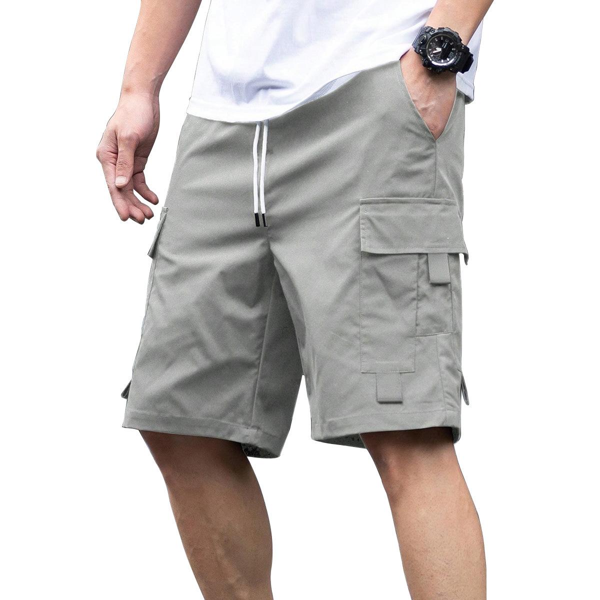 

Men s Summer Work Shorts: Drawstring Athletic Pants, Loose-Fit Casual Straight-Leg Mid-Length Shorts XS світло-сірий колір