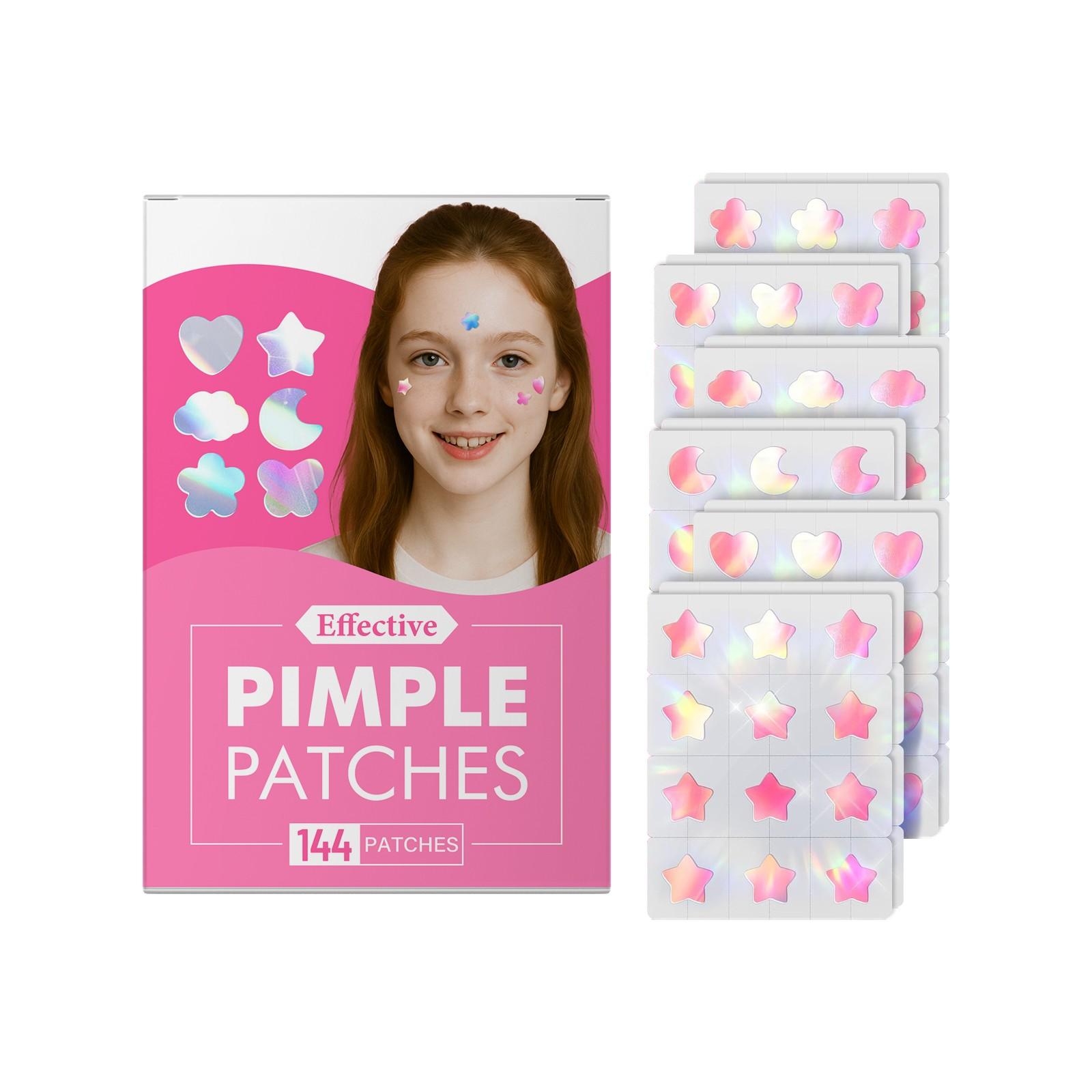 

Пластыри от прыщей для лица, красочные узоры на прыщах, гидроколлоидные пластыри от прыщей с маслом чая, экстракт зеленого вареца и т. д.(144 Граф) One Size розовый