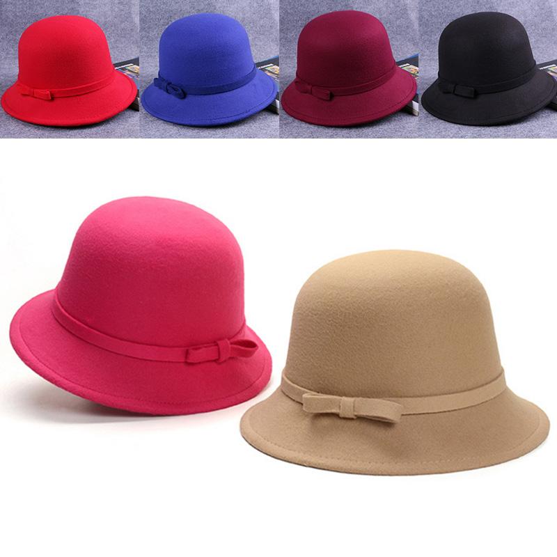 

Женские фетровые шляпы осень-зима, широкополые шляпы с бантом, панамы, винтажные шляпы бордовый