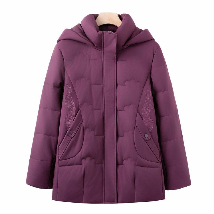 New Down Jacket for Mothers In Winter for Middle-aged and Elderly People In Mid-length Thickened Warm Coat for Grandma Hooded Winter Clothes