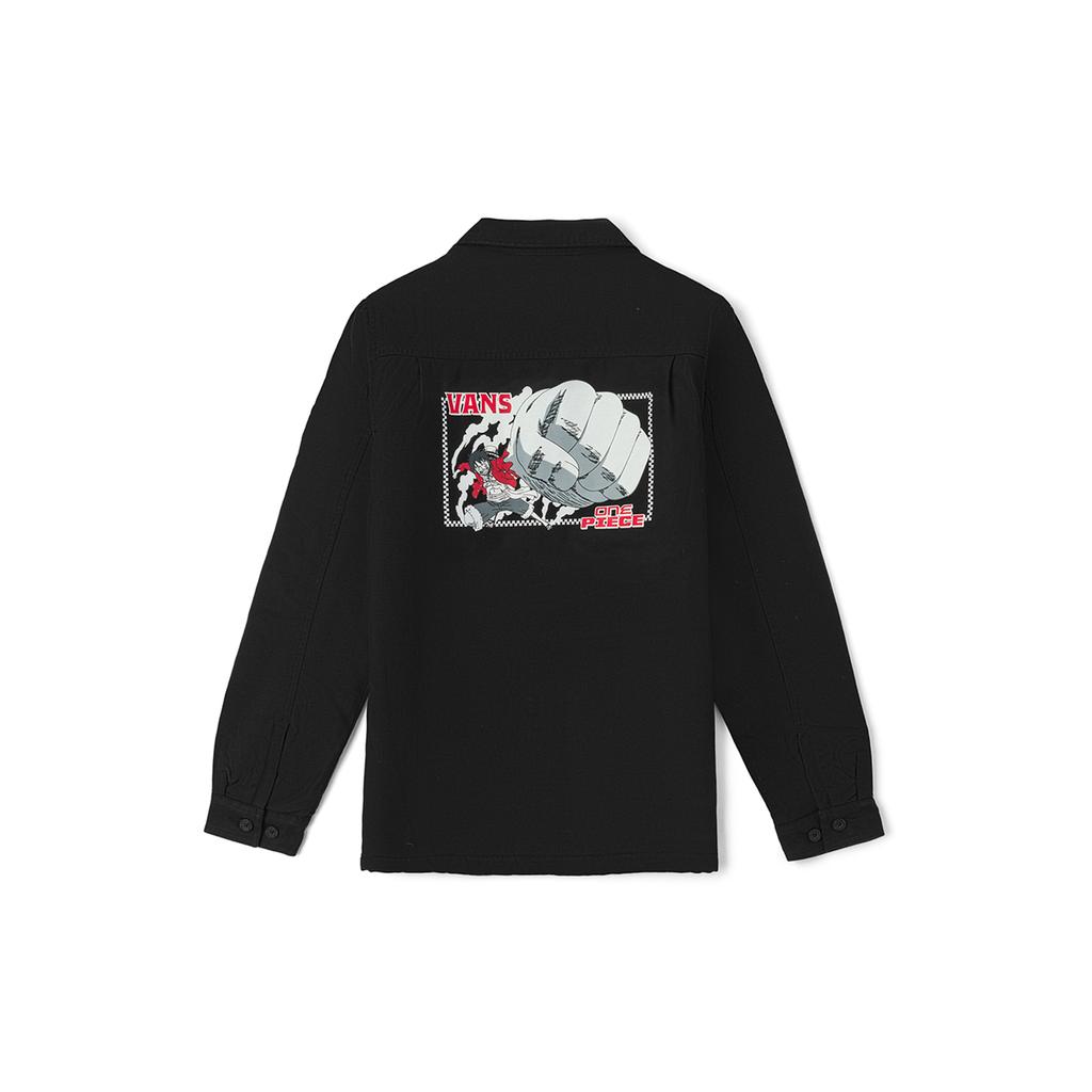 Vans ONE PIECE Collaboration Series Luffy Three Gear Printed Zip-Up Jacket Unisex Jacket Black VN00062QBLK