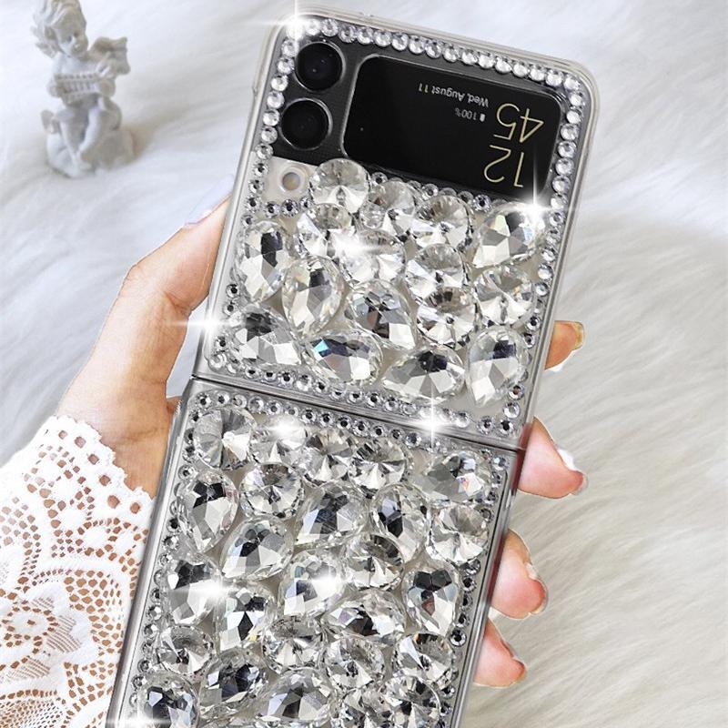 

Роскошный чехол-подвеска с бриллиантами для OPPO Find N2 Flip/Samsung Z Flip 5 3 Z раза 4 S23 S22 S21 Ultra S10 A54 A13 A23 A33 A53 A52/Redmi 10 9 9A 9T oppo Find N2 Flip серебряный