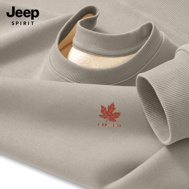 

JEEP SPIRIT Men s Loose Fit Fleece Lined Crew Neck Sweatshirt M