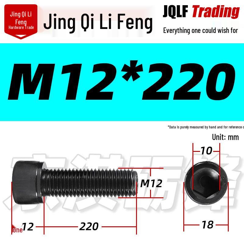 Grade 12.9 Full Thread Hex Socket Head Cap Screws - M3-M14 Black Cylindrical Bolts for Maker Accessories