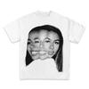 T-shirt Grafica Ritratto Stampa Halftone Vintage Streetwear Cotone Oversize Manica Corta per Uomo Donna