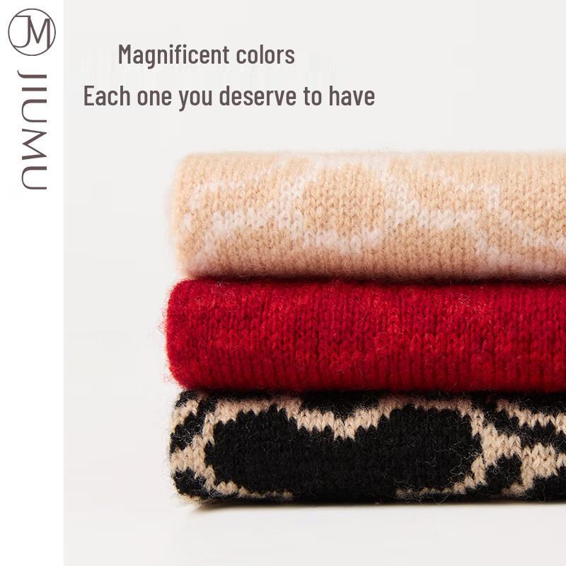 JIUMU Warm Embroidered Knitted Neck Scarf