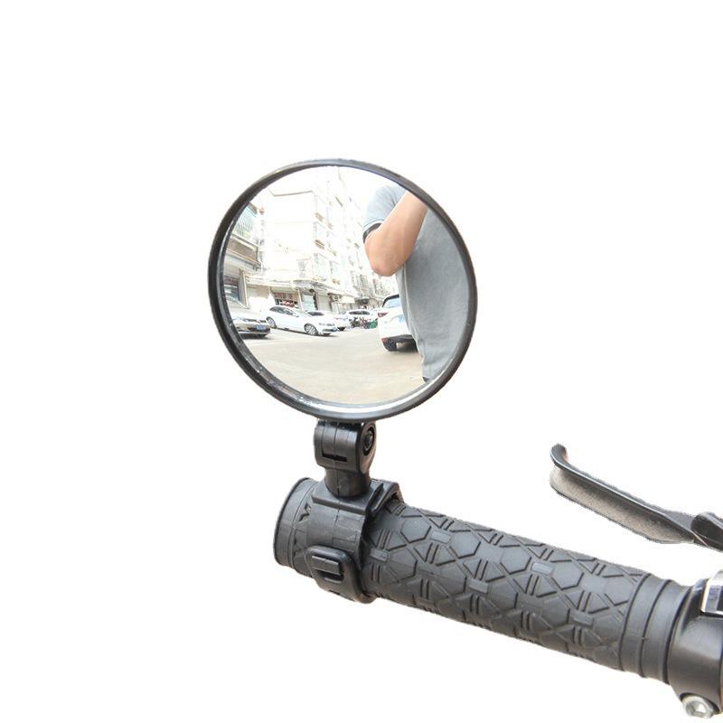 Bicycle 360° Wide Angle Rearview Mirror with Convex Lens & Silicone Handle for Mountain Bikes