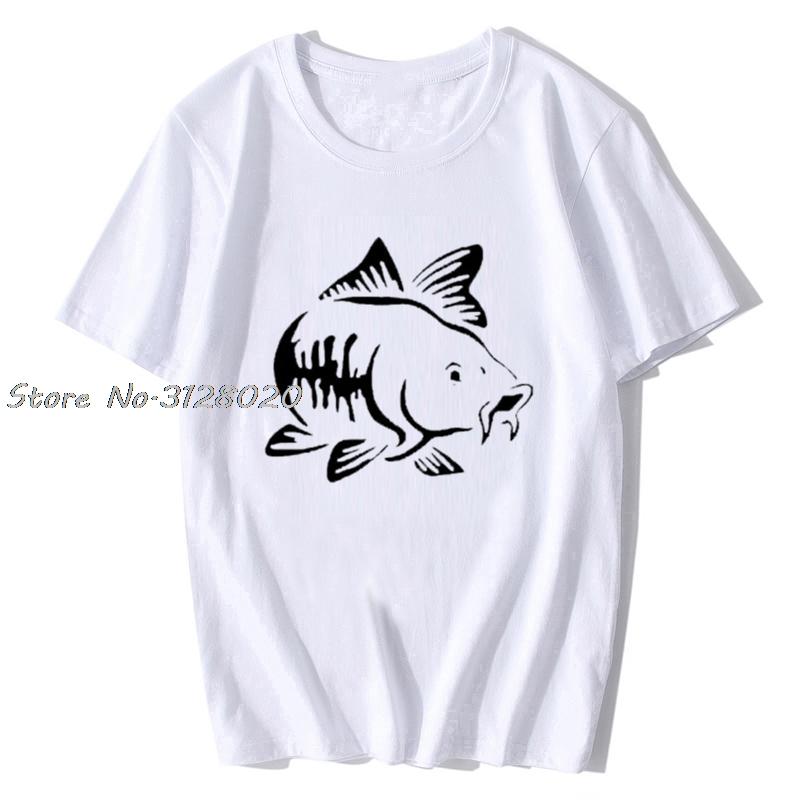 Funny Fishinger Carp Fish Fisherman Sporter T Shirts Men Summer Cotton Harajuku Short Sleeve O Neck Streetwear Black Tshirt